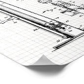 ヴィンテージタイヤポンプ特許イラストレーション ポスター (角)