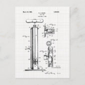 ヴィンテージタイヤポンプ特許イラストレーション ポストカード (正面)