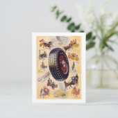 ヴィンテージタイヤ広告 – Dunlpタイヤ ポストカード (スタンド正面)