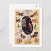 ヴィンテージタイヤ広告 – Dunlpタイヤ ポストカード (正面/裏面)