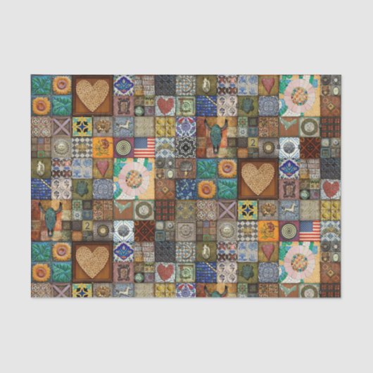 ヴィンテージタイリング組織またはデコページ紙 薄葉紙 (正面)