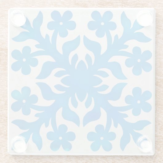 ヴィンテージタイルのハワイのキルトパターン ガラスコースター (裏面)