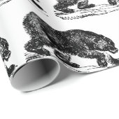 ヴィンテージタイルの黒クマパーティーラップ ラッピングペーパー (ロールコーナー)