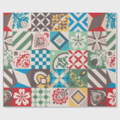 ヴィンテージタイルは複雑な詳細です。セラミック絵を描フロー ラッピングペーパー (フラット)