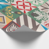 ヴィンテージタイルは複雑な詳細です。セラミック絵を描フロー ラッピングペーパー (角)