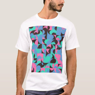 ヴィンテージタイルネオンピンクグリーン Tシャツ