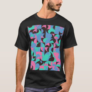 ヴィンテージタイルネオンピンクグリーン Tシャツ