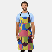 ヴィンテージタイルレトロ1960sパターン エプロン (着用した状態)