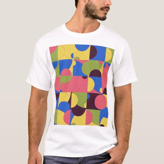 ヴィンテージタイルレトロ1960sパターン tシャツ (正面)