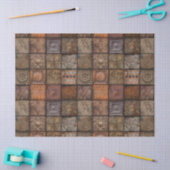 ヴィンテージタイル組織またはデコページ紙 薄葉紙 (クラフト)