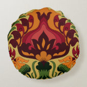 ヴィンテージタイル、アールヌーボー装飾。 ラウンドクッション (裏面)