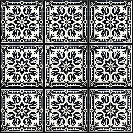 ヴィンテージタイル、白黒、古いタイルパターン タイル