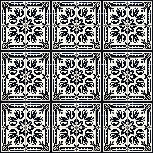 ヴィンテージタイル、白黒、古いタイルパターン タイル