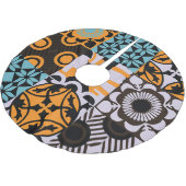 ヴィンテージタイル：複雑な装飾詳細。 ブラッシュドポリエステルツリースカート (アングル)