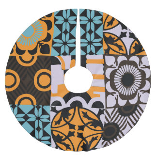 ヴィンテージタイル：複雑な装飾詳細。 ブラッシュドポリエステルツリースカート