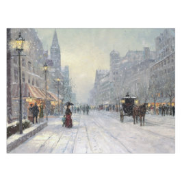 ヴィンテージタウンウィンタークリスマスプロムナードの風景 テーブルクロス