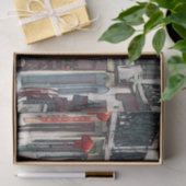 ヴィンテージタウントロリーカーデコパージュティッシュペーパー 薄葉紙 (ギフト)