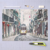 ヴィンテージタウントロリーカーデコパージュティッシュペーパー 薄葉紙 (クラフト)