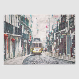 ヴィンテージタウントロリーカーデコパージュティッシュペーパー 薄葉紙