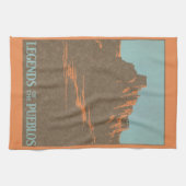 ヴィンテージタオス・プエブロス・ニューメキシコ、旅行ポスターアート キッチンタオル (横)