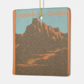 ヴィンテージタオス・プエブロス・ニューメキシコ、旅行ポスターアート セラミックオーナメント (左)