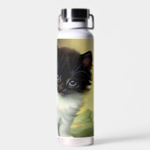 ヴィンテージタキシードキッテンイラストレーション ウォーターボトル (背面)