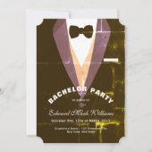 ヴィンテージタキシード独身パーティー 招待状 (正面)