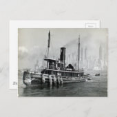 ヴィンテージタグボートウォーターフロントブルックリンマンハッタン ポストカード (正面/裏面)