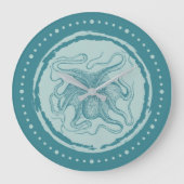 ヴィンテージタコアクアティール(緑がかった色) 航海の ラージ壁時計 (正面)