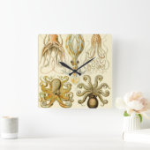 ヴィンテージタコイカガモチョニアバイエルンストハエッケル スクエア壁時計 (ホーム)