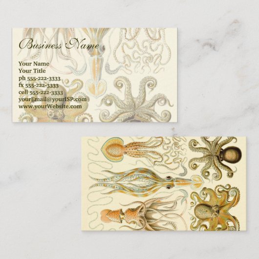 ヴィンテージタコイカガモチョニアバイエルンストハエッケル 名刺 (正面/裏面)
