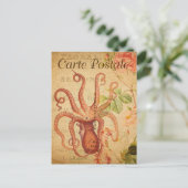 ヴィンテージタコイカ海洋生物フランスの動物 ポストカード (スタンド正面)