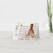 ヴィンテージタコイラストレーション サンキューカード (正面)