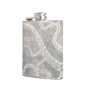 ヴィンテージタコシルバーピューターグレーの水色 フラスク (左)