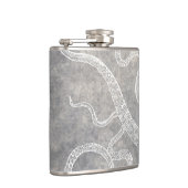 ヴィンテージタコシルバーピューターグレーの水色 フラスク (右)