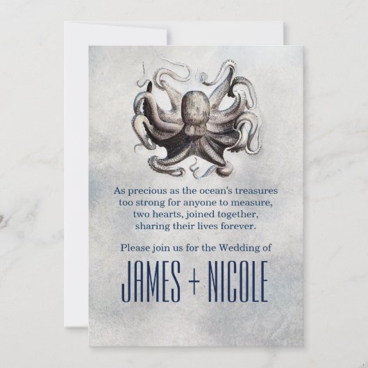 ヴィンテージタコシーソルトビーチ結婚式招待状 招待状 (正面)