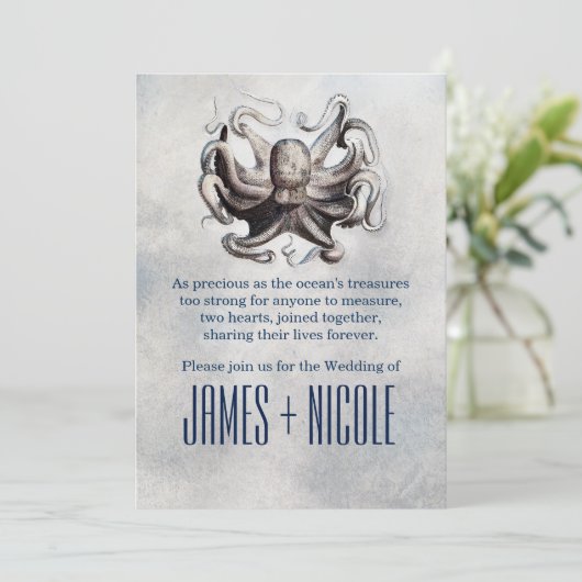 ヴィンテージタコシーソルトビーチ結婚式招待状 招待状 (スタンド正面)