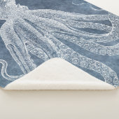 ヴィンテージタコストワイライトブルーデニムウォーターカラー シェルパブランケット (3/4)