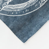 ヴィンテージタコストワイライトブルーデニムウォーターカラー フリースブランケット (角)