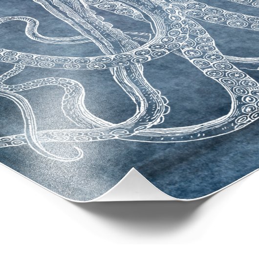 ヴィンテージタコトワイライトブルーデニムウォーターカラー フォトプリント            (角)