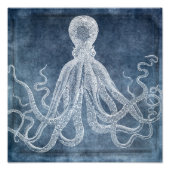 ヴィンテージタコトワイライトブルーデニムウォーターカラー フォトプリント            (正面)