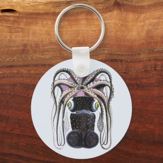 ヴィンテージタコ又はイカ海洋生物動物 キーホルダー (裏面)