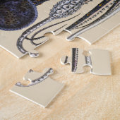 ヴィンテージタコ又はイカ海洋生物動物 ジグソーパズル (側面)