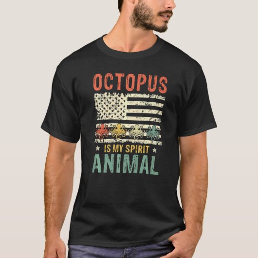 ヴィンテージタコ精霊動物レトロアメリカFl Tシャツ (正面)