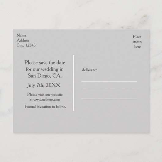 ヴィンテージタコ結婚式の日付はがき保存 案内ポストカード (裏面)