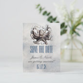 ヴィンテージタコ結婚式の日付はがき保存 案内ポストカード (スタンド正面)