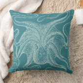 ヴィンテージタコ航海のティール（緑がかった色） クッション (ブランケット)