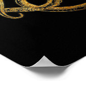 ヴィンテージタコ金ゴールドブラックインク沿岸航海の ポスター (角)