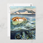 ヴィンテージタコ&イカ葉書 ポストカード (正面/裏面)