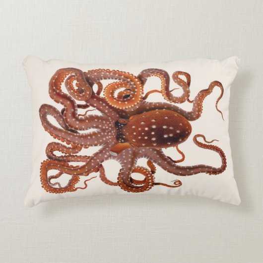 ヴィンテージタコ・マクロプス、海洋水中競技動物 アクセントクッション (正面)